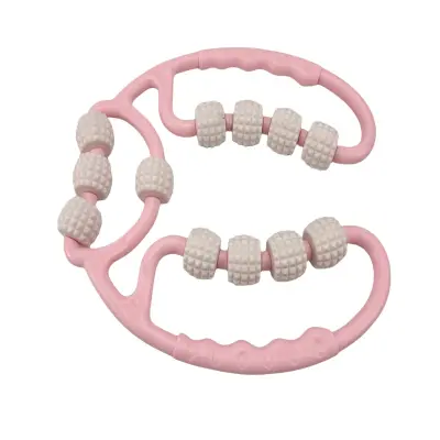 Masažer za noge - 12 valjčkov za udobno masažo Pink + White