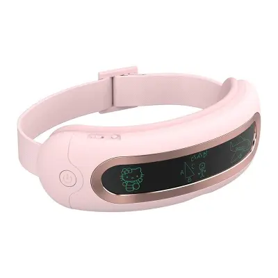 Pametni masažer za oči z zračnim pritiskom, toploto, vibracijo in Bluetooth glasbo Pink