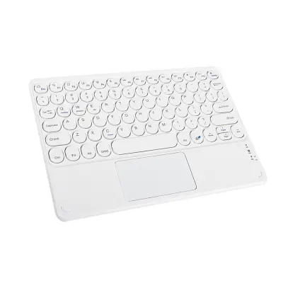 Bluetooth tipkovnica z okroglimi tipkami in sledilno ploščico + Bluetooth miška White