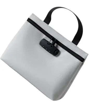 Velika Torba za Dokumente z Geslom - Varna Poliestrska Torba za Datoteke Grey