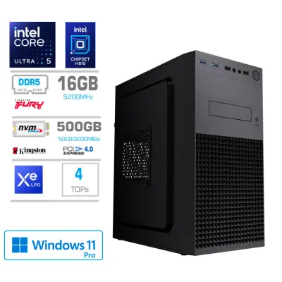 Računalnik MEGA MT S4 Ultra 5 235/Intel grafika/16GB-DDR5/500GB-4.0/450W/Win11Pro