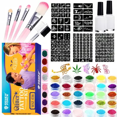 XXL set glitter tattoo za izdelavo bleščečih tatujev