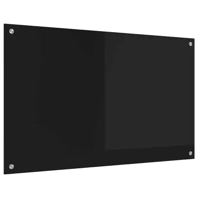 vidaXL Zaščita za kuhinjo Črna 100 x 60 cm kaljeno steklo