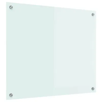 vidaXL Zaščita za kuhinjo Bela 70 x 60 cm kaljeno steklo