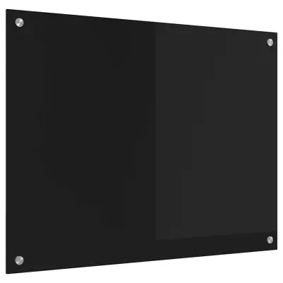 vidaXL Zaščita za kuhinjo Črna 80 x 60 cm kaljeno steklo