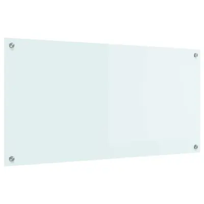 vidaXL Zaščita za kuhinjo Bela 100 x 50 cm kaljeno steklo