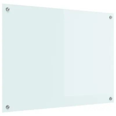 vidaXL Zaščita za kuhinjo Bela 80 x 60 cm kaljeno steklo