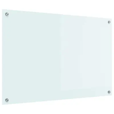 vidaXL Zaščita za kuhinjo Bela 90 x 60 cm kaljeno steklo