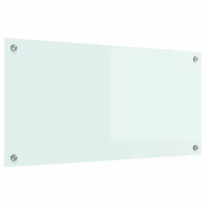 vidaXL Zaščita za kuhinjo Bela 80 x 40 cm kaljeno steklo