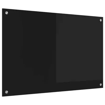 vidaXL Zaščita za kuhinjo Črna 90 x 60 cm kaljeno steklo