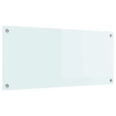 vidaXL Zaščita za kuhinjo Bela 90 x 40 cm kaljeno steklo