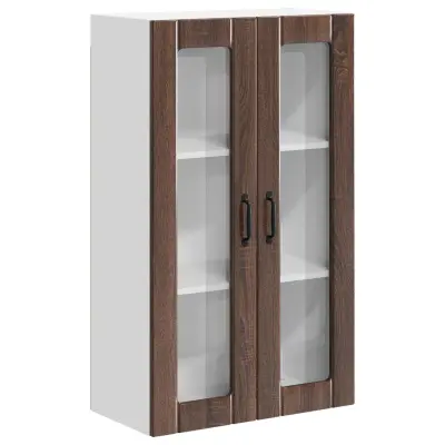 vidaXL Stenska kuhinjska omarica z vrati Rjav hrast 60 x 31 x 100 cm