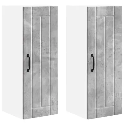 vidaXL Kuhinjski element 2 pcs Betonsko siva 30 x 31 x 80 cm