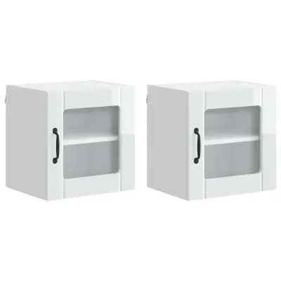 vidaXL Kuhinjski element 2 pcs Visok sijaj bela 40 x 31 x 40 cm