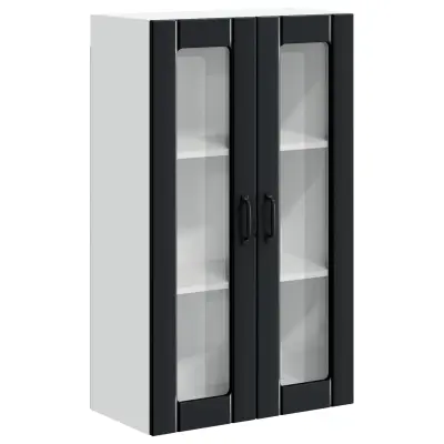 vidaXL Stenska kuhinjska omarica Črna 60 x 31 x 100 cm Konstruiran les