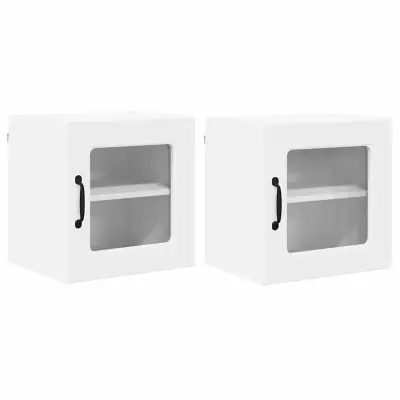 vidaXL Kuhinjski element 2 pcs Bela 40 x 31 x 40 cm Konstruiran les