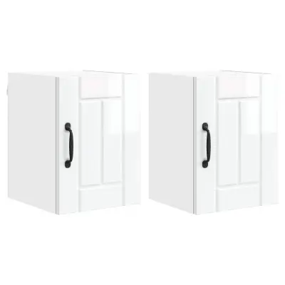 vidaXL Kuhinjski element 2 pcs Visok sijaj bela 30 x 31 x 40 cm