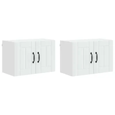 vidaXL Kuhinjski element 2 pcs Bela 60 x 31 x 40 cm Konstruiran les