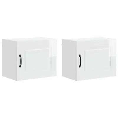 vidaXL Kuhinjski element Kalmar 2 pcs Visok sijaj bela 50 x 31 x 40 cm