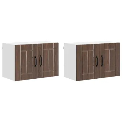 vidaXL Kuhinjske stenske omare 2 pcs Rjav hrast 60 x 31 x 40 cm