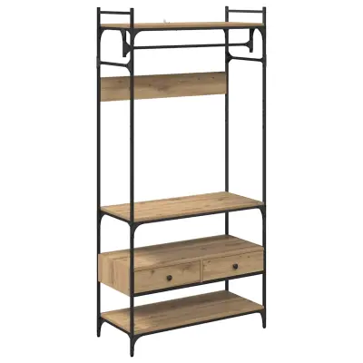 vidaXL Garderobna omara s predalom artisan hrast 89 x 39 x 184,5 cm