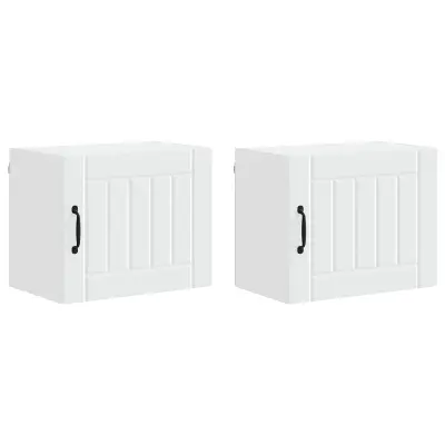 vidaXL Kuhinjski element 2 pcs Bela 50 x 31 x 40 cm Konstruiran les