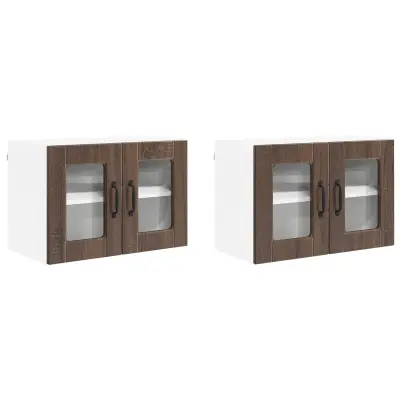 vidaXL Kuhinjski element s polico 2 pcs Rjav hrast 60 x 31 x 40 cm