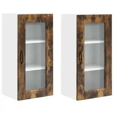 vidaXL Kuhinjski element Kalmar 2 pcs Dimljeni oreh 40 x 31 x 80 cm