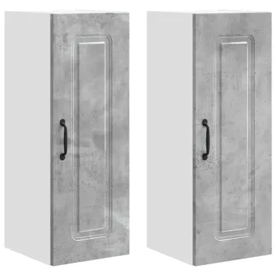 vidaXL Kuhinjski element Kalmar 2 pcs Betonsko siva 30 x 31 x 80 cm