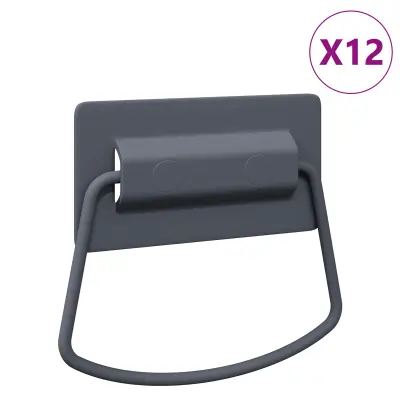 vidaXL Ročaji za kabinete 12 pcs Antracit 85 x 45 mm Kovina