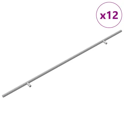 vidaXL Ročaj za omaro 12 pcs srebrna 700 mm Nerjaveče jeklo