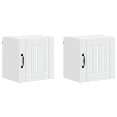 vidaXL Kuhinjski element 2 pcs Bela 40 x 31 x 40 cm Konstruiran les