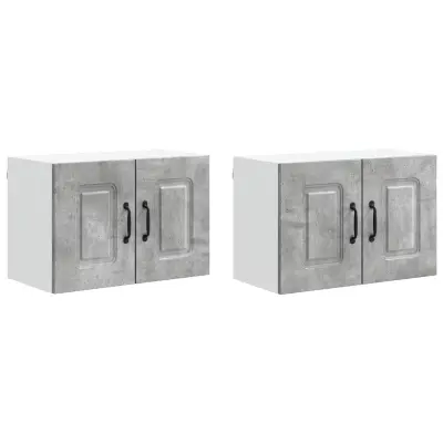 vidaXL Kuhinjski element Kalmar 2 pcs Betonsko siva 60 x 31 x 40 cm