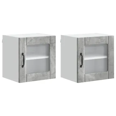 vidaXL Kuhinjski element Lucca 2 pcs Betonsko siva 40 x 31 x 40 cm