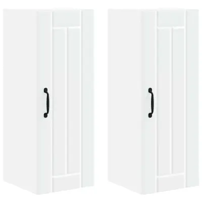 vidaXL Kuhinjski element 2 pcs Bela 30 x 31 x 80 cm Konstruiran les