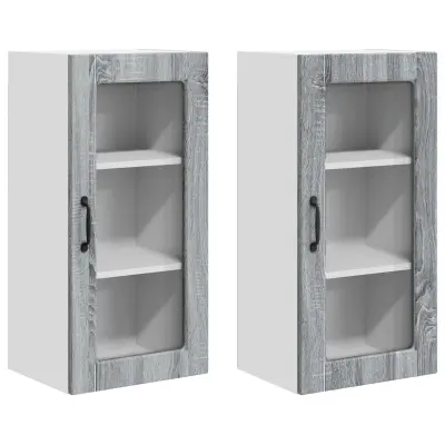 vidaXL Kuhinjski element 2 pcs Siva Sonoma 40 x 31 x 80 cm