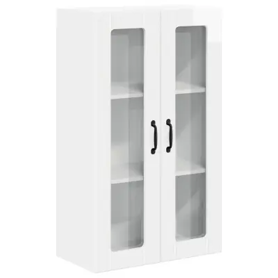 vidaXL Stenska kuhinjska omarica Visok sijaj bela 60 x 31 x 100 cm