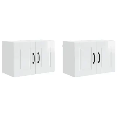 vidaXL Kuhinjski element 2 pcs Visok sijaj bela 60 x 31 x 40 cm