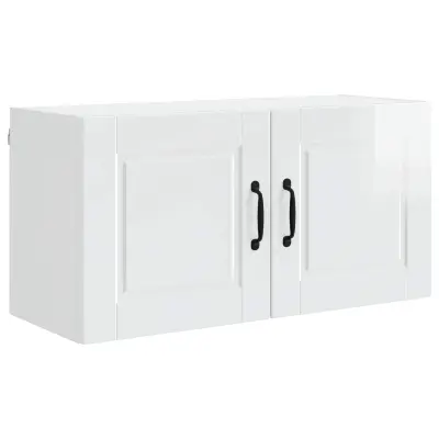 vidaXL Kuhinjski element s polico Visok sijaj bela 80 x 31 x 40 cm