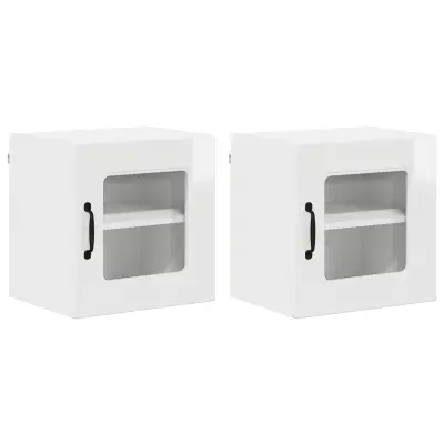 vidaXL Kuhinjski element Kalmar 2 pcs Visok sijaj bela 40 x 31 x 40 cm