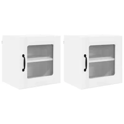 vidaXL Kuhinjski element 2 pcs Bela 40 x 31 x 40 cm Konstruiran les