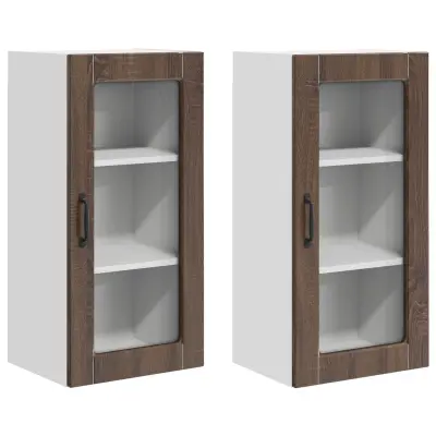 vidaXL Kuhinjski element 2 pcs Rjav hrast 40 x 31 x 80 cm