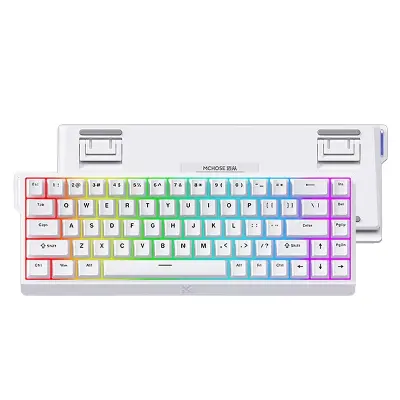 Mehanska tipkovnica, RGB osvetlitev, hot-swappable stikala -Bela KTEK