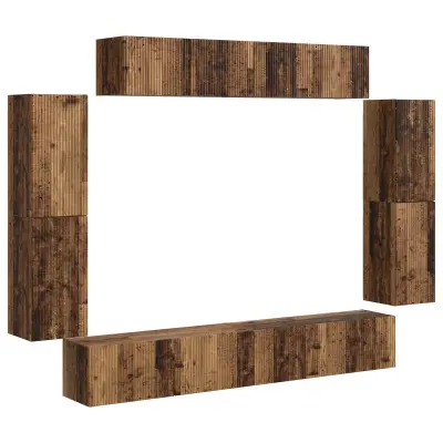 vidaXL TV omarica 8 pcs Star les