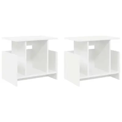 vidaXL TV stojalo 2 pcs Bela 50 x 35 x 45 cm Konstruiran les