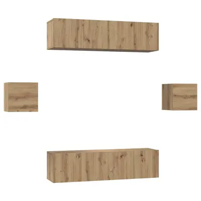 vidaXL Komplet TV omaric 6 pcs artisan hrast Konstruiran les