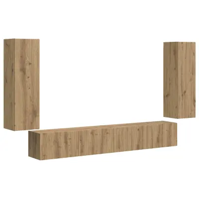 vidaXL Set omare za televizijo na steni 4 pcs Umetni hrast