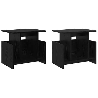 vidaXL TV stojalo 2 pcs Črna Orehovina 50 x 35 x 45 cm Konstruiran les