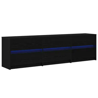 vidaXL TV enote 2 pcs Črna Orehovina 180 x 34 x 50 cm Konstruiran les