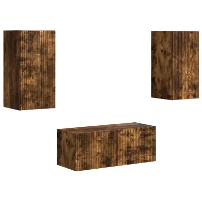 vidaXL Komplet TV omaric 6 pcs Dimljeni oreh Konstruiran les